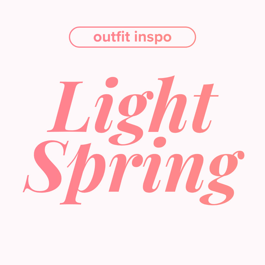 Nine Light Spring outfit color combinations arranged together, showing warm pastel pairings like peach and buttercream, strawberry cream and margarita.
